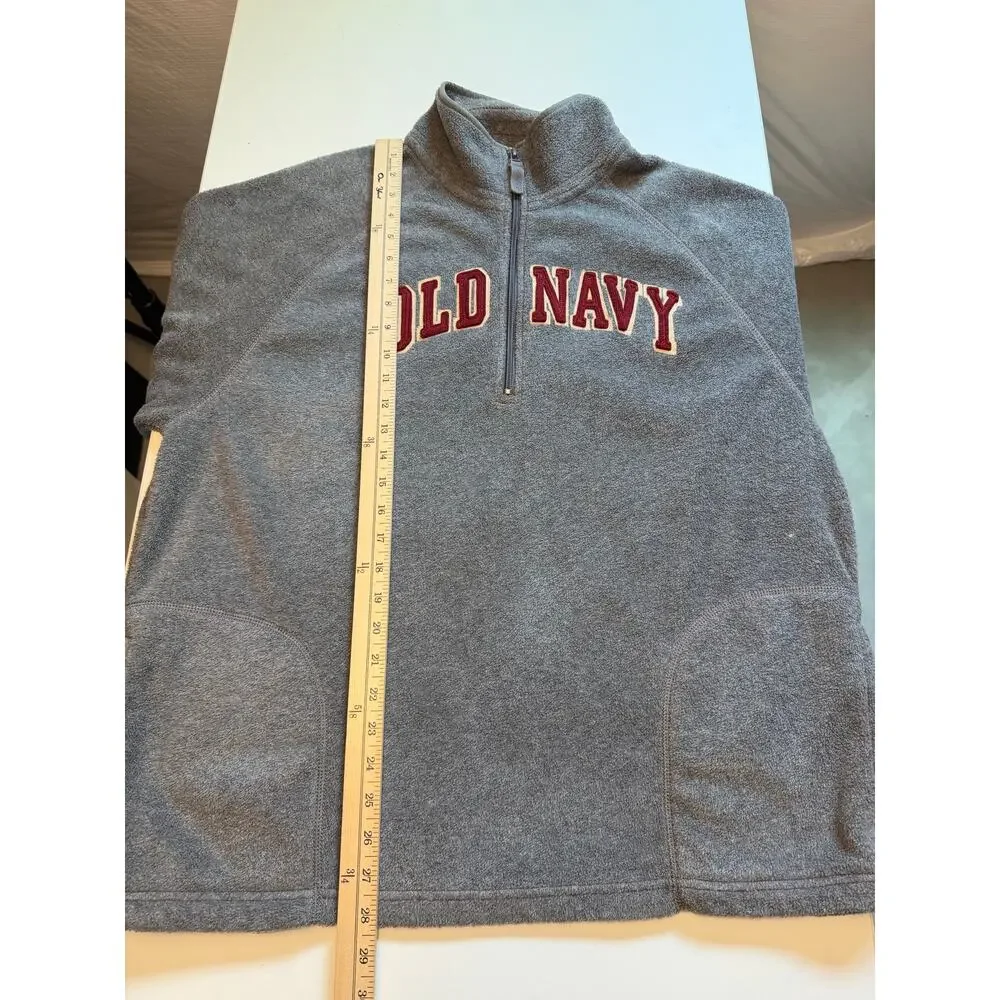 Y2K Old Navy Mens Fleece 1/4 Zip Pullover Sweatshirt Size 2X Gray Outdoor - Picture 7 of 9